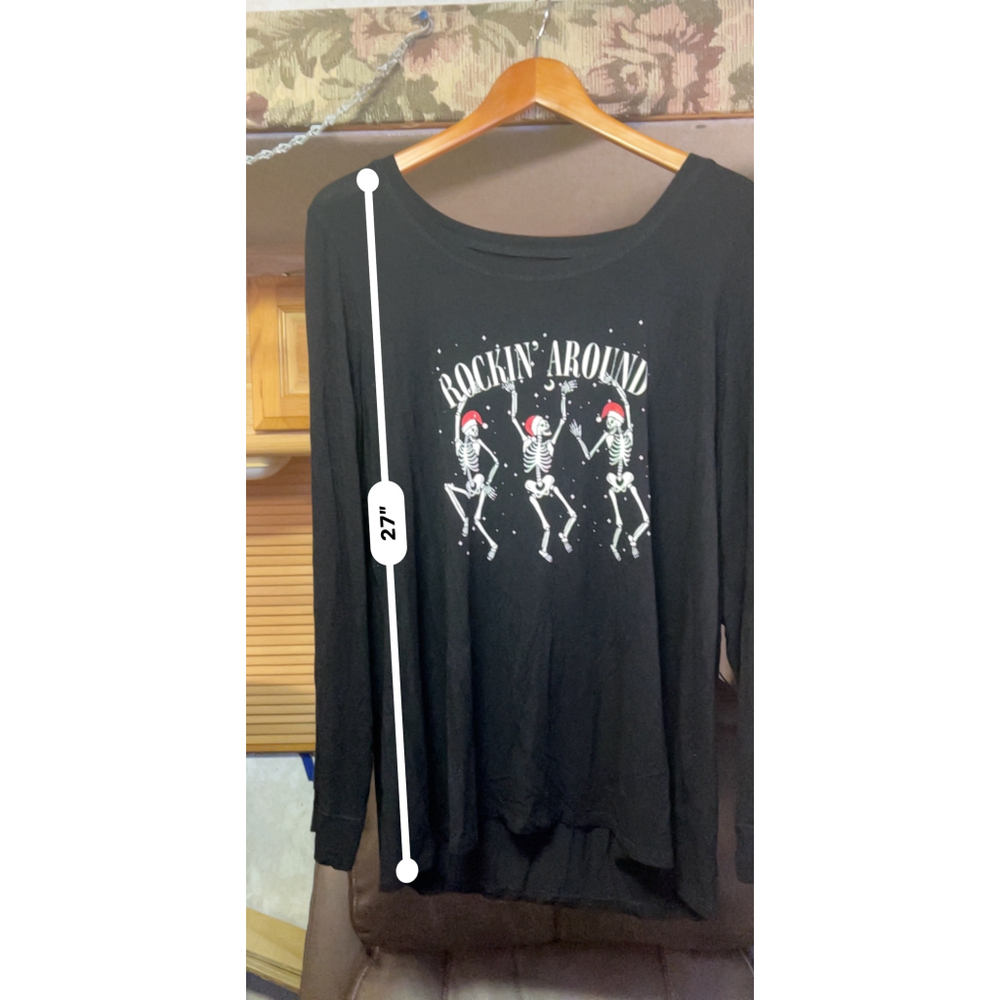 Torrid Super Soft Sleep Tee - Women's Size 2 - "Rockin' Around" Skeletons - Picture 6 of 6